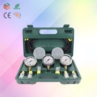 Hydraulik-Testkit 3-teilig: Druckmessgerät + 3-teiliger Testschlauch + Kupplungsadapter-Set zur Fehlersuche und Systemdiagnostik