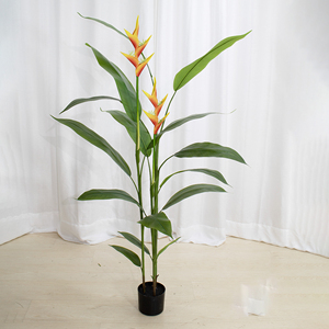 Foglia artificiale fornitore di piante personalizzate vaso verde piantato piccolo arredamento per la casa Bonsai albero uccello <span class=keywords><strong>del</strong></span> <span class=keywords><strong>paradiso</strong></span> - Product Image 3