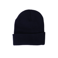 Gorro de Invierno de Punto Negro Personalizable al por Mayor de Alta Calidad para Niños, Bebés, Material con Estampado de Lazos, Patrón Otoñal