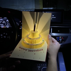 Cartes de vœux d'<span class=keywords><strong>anniversaire</strong></span> en gros avec lumières LED musicales, cartes 3D pop-up pour maman, cadeaux d'<span class=keywords><strong>anniversaire</strong></span> - Product Image 1