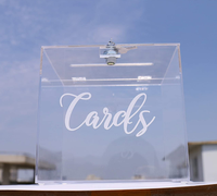 Hochzeit Acryl Karte Box, Kristall Klare Plexiglas Box mit Deckel Schloss und Schlüssel, mr & Mrs Geld Karte Geschenk Halter Spende Box