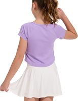 Dreammonkey Crop tops tricotés à logo uni pour filles, manches courtes, col rond, été