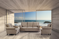 Canapé en tissu de haute qualité, 3 places, style européen moderne, pour salon SM-1063