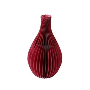 Vase en papier nid d'abeille minimaliste moderne, décor pliable pour arrangement floral de table de mariage bohème - Product Image 1