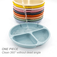Ensemble de vaisselle pour l'alimentation de bébé Assiette en silicone bol avec cuillère Ensemble de vaisselle en silicone pour bébé Ensemble de vaisselle en silicone de qualité alimentaire sans Bpa pour enfant