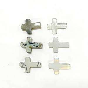 Croix en jade coloré de différentes couleurs, croix de foi chrétienne, sculpture de pierres précieuses classiques, croix en matériaux mixtes - Product Image 2