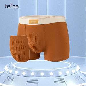 Calzoncillos de algodón a rayas de cintura media para hombre, pantalones de esquina cuadrados sueltos sin costuras para hombre, calzoncillos de algodón para hombre - Product Image 1