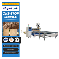 Routeur CNC à bois 2 axes robuste Hopetool avec chargement/déchargement automatique, broche 9KW, déplacement 1300x2500x300mm, précision de positionnement 0,01mm