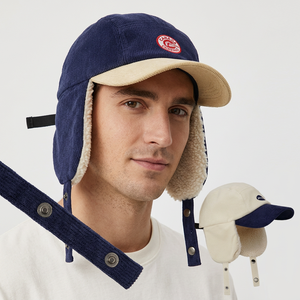 Premium Custom Logo Corduroy Baseball <b>Cap</b> Unisex <b>Winter</b> Warm Sports Hat Adjustable Metal Buckle - Product Image 6