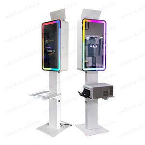 Espejo de cristal de 32 "Monitor de pantalla táctil LCD de 21,5" Máquina de quiosco para cabina de fotos Marco de luz LED Flash RGB con impresora de cámara adaptada - Product Image 1