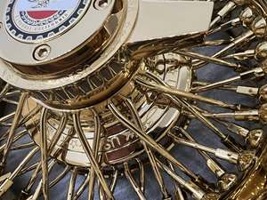 ล้อแม็กซ์สีทองทั้งวง ขนาด 13x7 14x7 แบบเดย์ตัน 72 ก้าน สำหรับรถโลว์ไรเดอร์ ใช้กับ<span class=keywords><strong>ยาง</strong></span>ขอบขาวขนาด 155/80/13 - Product Image 2