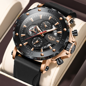 Reloj LIGE LG89230 para Hombre, con Logotipo Personalizado, Esfera de 48 mm, 3 Subesferas, Resistente, Deportivo, Multifunción, Fecha, Luminoso, Resistente al Agua + Caja - Product Image 1