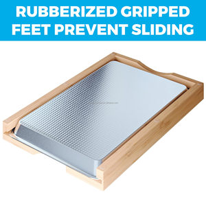 Dễ dàng để làm sạch tre gỗ thớt thiết lập với không dính kéo ra khay nướng khay dễ dàng lưu trữ nhỏ gọn thớt Bộ - Product Image 4