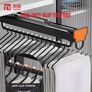 High Quality Overhead <b>Wardrobe</b> Hanger Telescopic <b>Wardrobe</b> Pull Out Sliding Telescopic Hanger <b>Storage</b> Rack - Product Image 3