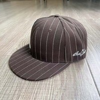 6-Panel Baseball Cap Hommes 3D Brodé Sports Snapback Striped Fitted Performance Character Party & Travel 100% Polyester