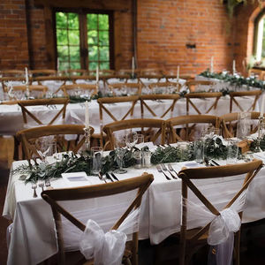 كرسي مأدبة متقاطعة مع وسادة من الخيزران الهندي لحفلات الزفاف مطعم كرسي خارجي للبيع بالجملة - Product Image 4