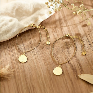 Stainless Steel <b>Bracelet</b> Gold Plated Charm Pendant Adjustable Chain Women Fashion Jewelry 12Pcs <b>Set</b> - Product Image 3