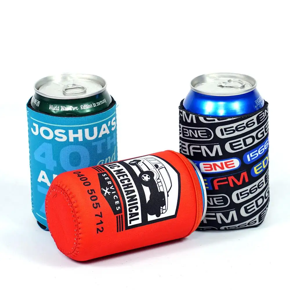 Enfriador de latas de neopreno con Logo impreso, Enfriador de latas de cerveza de 375ML, soporte rechoncho de neopreno