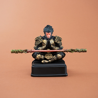 Patung Wukong Cina Raja Kera Sun Dark Wukong Patung Buatan Tangan Figur Kustom Pahatan