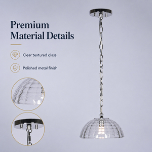 Modern Clear Glass Pendant Light Chrome Chain Hanging <b>Lamp</b> Decorative Ceiling Light for Dining Room <b>Kitchen</b> Hotel OEMODM Factory - Product Image 3