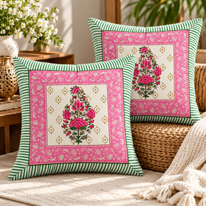 Coussins décoratifs en coton, impression traditionnelle faite à la main, respirants, doux, pour la décoration moderne de la maison, des hôtels et des chambres. - Product Image 3