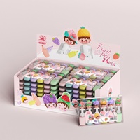 LM MD-220 Ensemble de surligneurs mignons à pointe oblique 6 couleurs, design attrayant, marqueur étudiant multicolore, sac en PVC