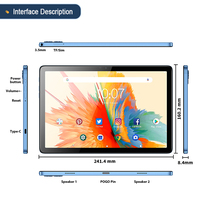 Tablet de 10.1 Pulgadas, MTK6762 Quad Core, SIM 4G LTE, Llamadas Telefónicas, 1280x800, Tablet PC Delgada con Android