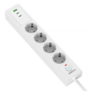 Regleta de alimentación de 3OW <span class=keywords><strong>Enchufe</strong></span> protector contra sobretensiones <span class=keywords><strong>plano</strong></span> Cable de extensión de 2 metros <span class=keywords><strong>Enchufe</strong></span> de 2 pines y toma de tierra estándar - Product Image 3