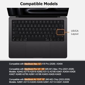 Protection de clavier anti-poussière pour MacBook Neo 13 (A18) Air 13 <span class=keywords><strong>15</strong></span> (M5-M2) Pro 14 16 " (M5) A3404 A3448 A3449 – Accessoires - Product Image 2