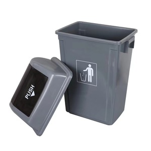 Waste <b>Bin</b> 60 Liter Snap On Lid Rectangular Gray Indoor Outdoor Use - Product Image 1