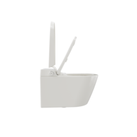 Système de Toilettes Bidet Suspendues Intelligentes avec Télécommande Cuvette Allongée Chasse Gravitaire Chauffage de Siège Inclus