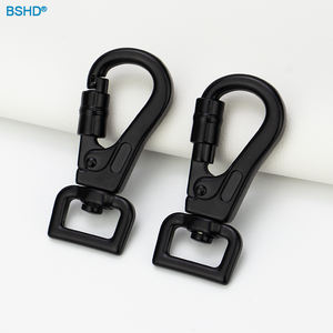 Kustom Pabrik 16/20/25mm perak/hitam logam tali anjing peliharaan <span class=keywords><strong>Harness</strong></span> keselamatan putar kait jepret gesper dengan mur kunci - Product Image 3