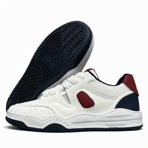 Zapatos para caminar para hombre, zapatillas bajas de malla con cordones de PU, calzado deportivo informal con suela gruesa - Product Image 1