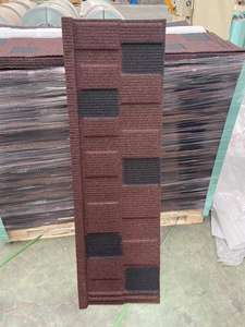 Matériau de construction Feuille de toiture métallique Conception de villa Tuile métallique revêtue de pierre Type <span class=keywords><strong>plat</strong></span> Toiture au Nigeria - Product Image 2