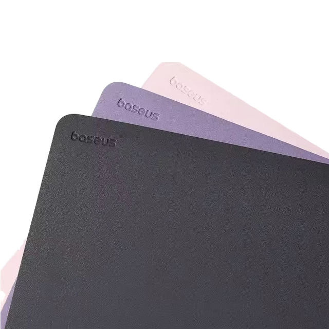 Simple Color PU Leather Non slip Waterproof Mouse Pad 26*21cm Customized Embossed logo Pvc Leather Desk Mat Office