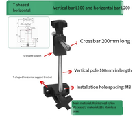 Support de rail de guidage de convoyeur réglable |   Double pince pour tige de 12-14 mm |   Support latéral en nylon renforcé |   Résistant à la corrosion