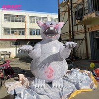 Grand ballon gonflable de rat blanc, ballon gonflable de souris d'halloween pour la décoration extérieure de rue