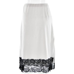 Robe en soie fine pour femmes jupe de doublure de fond brodée <span class=keywords><strong>jupon</strong></span> long pour dames avec bordure en dentelle taille naturelle - Product Image 6