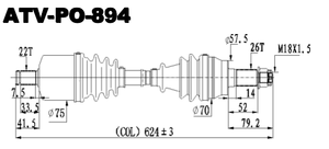 Eje de Transmisión CV para ATV UTV OE 1334202, Nuevo, Material 4340, para <span class=keywords><strong>Polaris</strong></span> <span class=keywords><strong>Scrambler</strong></span> XT <span class=keywords><strong>1000</strong></span> y Sportsman <span class=keywords><strong>1000</strong></span> XT 2020-2024, 55 Pulgadas - Product Image 2