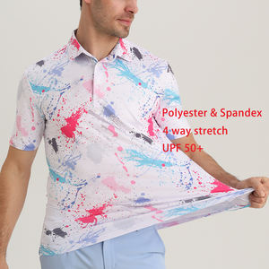 Maillot de spandex en polyester imprimé avec motif de logo personnalisé, séchage rapide, golf ajusté UPF 50 pour T-shirts polo - Product Image 3
