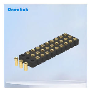 Denentechスプリングロードポゴピン<span class=keywords><strong>3mm</strong></span>メスH4.0mm金メッキ平面トリプル列ストレートSMTポゴピンコネクタ - Product Image 4