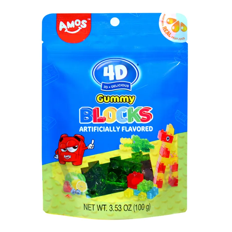Hot sale AMOS 4D Gummy Delicious And Creative 3D Soft Sweets Confectionery Mixed Fruit Flavors Candy Gummies