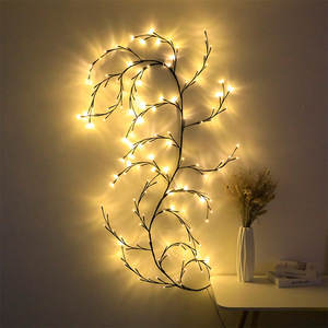 Guirlande lumineuse féerique romantique en forme de saule à 144 LED, guirlande lumineuse en rotin pour les fêtes, le Nouvel An, les mariages, Noël, la Saint-Valentin, décoration - Product Image 1