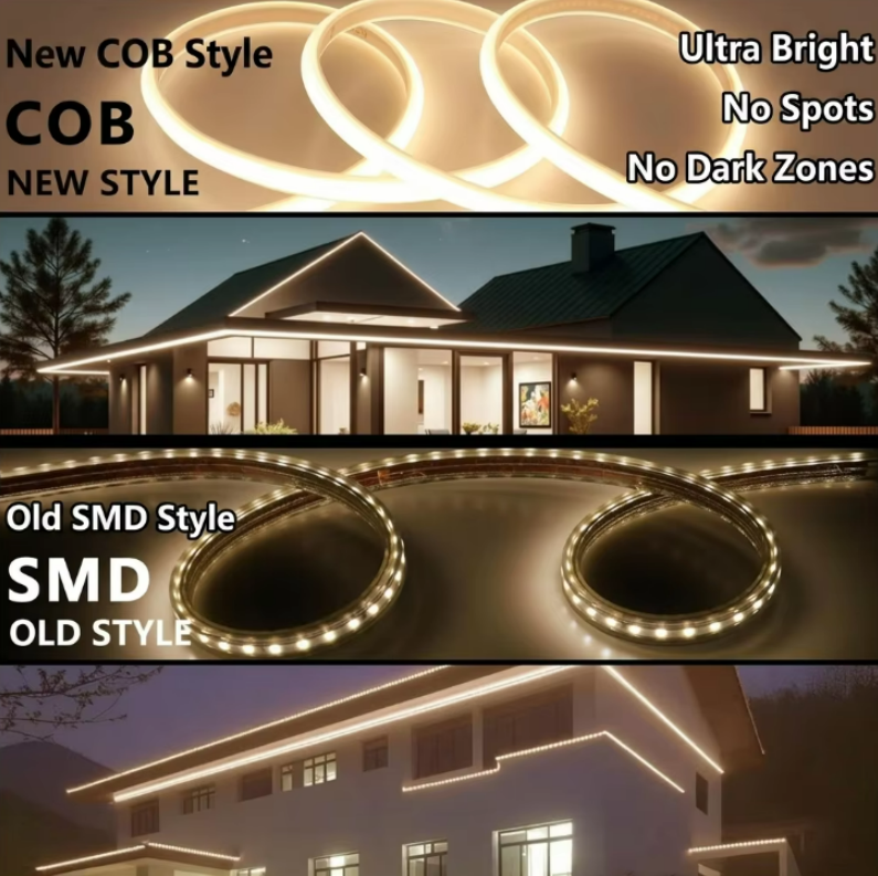 LED Strip Light 220V High Voltage IP67 Waterproof COB Strip Flexible Plug-and-Play Remote Control Dimmable Warm White Outdoor · image 5