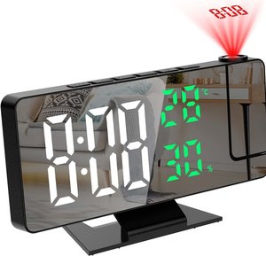 <span class=keywords><strong>Projection</strong></span> réveil grand écran affichage silencieux sommeil horloge électronique multifonctionnel numérique LED horloge de bureau - Product Image 3