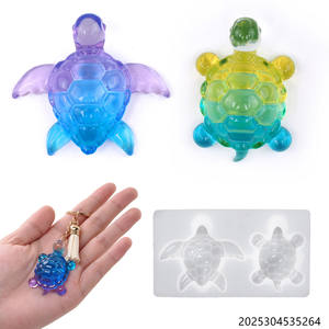 Moule en résine de tortue de mer, bricolage, goutte de cristal, colle époxy, tortue en résine, porte-clés marin, moules en silicone - Product Image 5