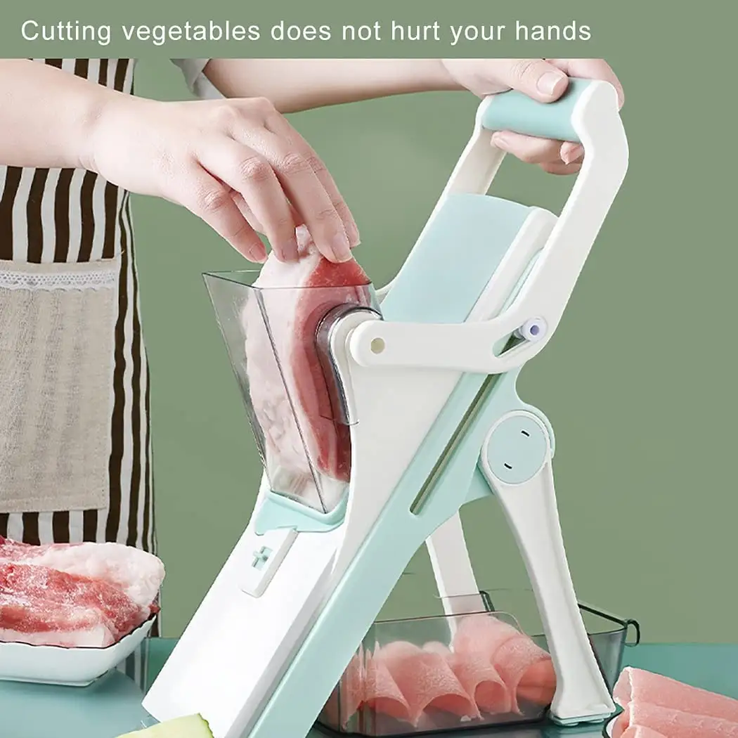 Multifunctional 5 in 1 Vegetable Slicer Set Professional Nonslip Plastic Onion Cutter Manual Potato Slicer for Kitchen Veggie