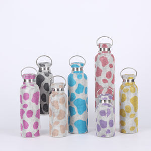 Botella de Agua Deportiva Brillante, Aislada, con Pedrería, de Acero Inoxidable, Térmica - Product Image 1