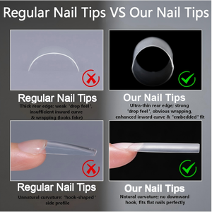 Boîte de 240 capsules d'ongles en gel souple transparent mat, longues, demi-couverture, style <span class=keywords><strong>French</strong></span>, sans besoin de lime, pour la création et l'extension d'ongles - Product Image 3