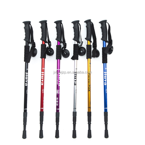 Bastón de montaña OEM/ODM bastones de senderismo al aire libre bastones para senderismo 3 secciones mango recto 6 colores - Product Image 1